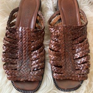 Cole Hana braided leather slides 7.5